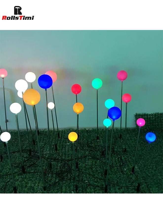 RollsTimi  Solar Garden PP Ball Lights 2 Pack, Solar Powered Outdoor Lighting Multi-Colored Changing Garden Waterproof LED Lights Decor for Yard Patio Porch Balcony Landscape - Image 1