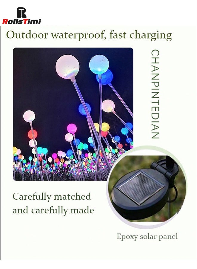 RollsTimi  Solar Garden PP Ball Lights 2 Pack, Solar Powered Outdoor Lighting Multi-Colored Changing Garden Waterproof LED Lights Decor for Yard Patio Porch Balcony Landscape - Image 3