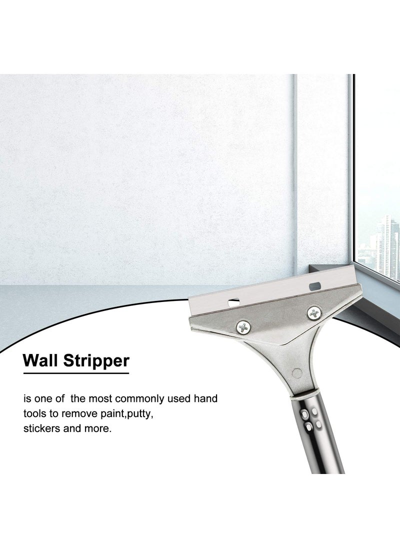 Mudder Mudder 4 Inch Razor Blade Scraper Tool Tile Paint Floor Wall Paper Removal Smoothing Scraper with 10 Pieces Replacement Blade for Removing Wallpaper, Sticker Glue Floor Adhesive 2 Pieces(Black)  - Image 4