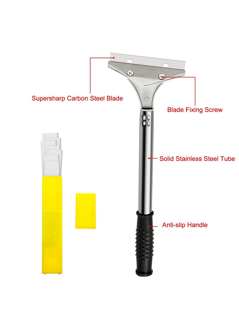 Mudder Mudder 4 Inch Razor Blade Scraper Tool Tile Paint Floor Wall Paper Removal Smoothing Scraper with 10 Pieces Replacement Blade for Removing Wallpaper, Sticker Glue Floor Adhesive 2 Pieces(Black)  - Image 3