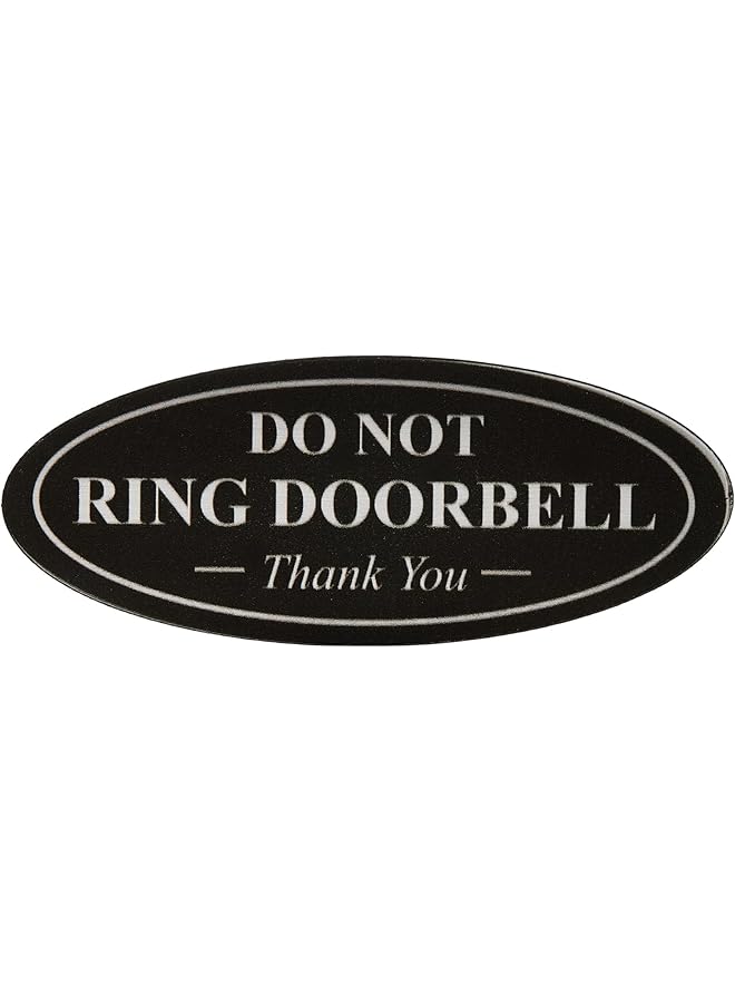 BPA Do Not Ring Doorbell Thank You Sign Blue Gold Small  - Image 1