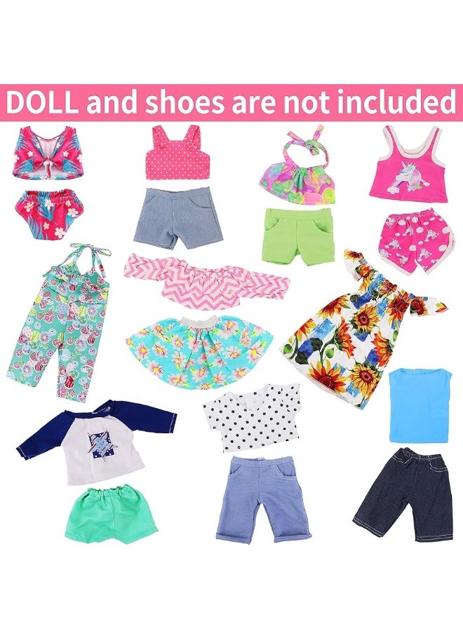Ecore Fun 10 Sets 18 Inch Doll Clothes - 18 pcs Doll Clothing Doll Outfits Dress Swimsuits Jumpsuit Tights for 18 Inch Dolls Christmas Birthday Gift - Image 2