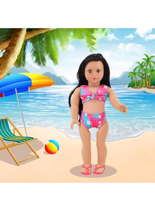 Ecore Fun 10 Sets 18 Inch Doll Clothes - 18 pcs Doll Clothing Doll Outfits Dress Swimsuits Jumpsuit Tights for 18 Inch Dolls Christmas Birthday Gift - Image 5