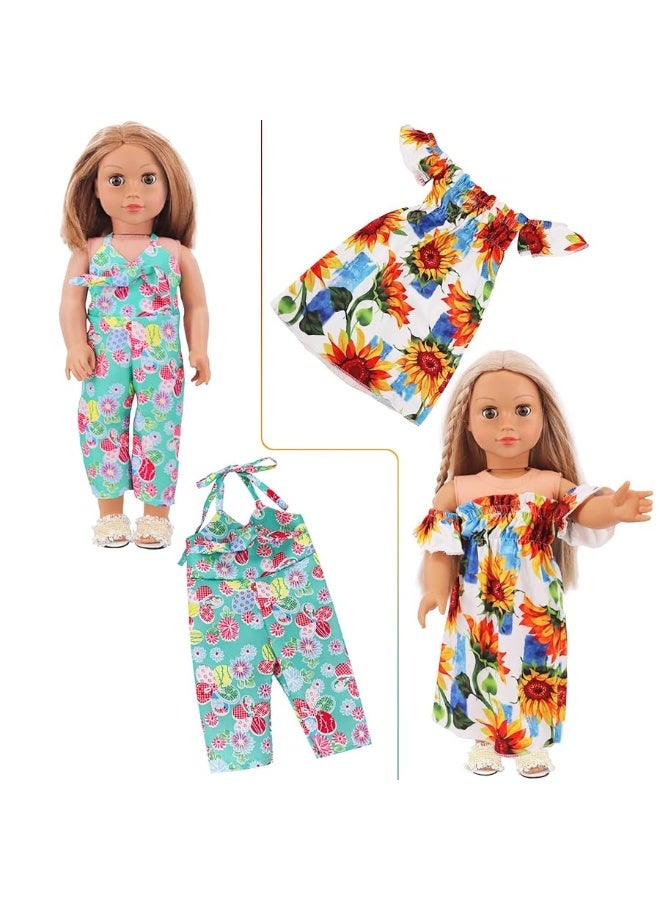 Ecore Fun 10 Sets 18 Inch Doll Clothes - 18 pcs Doll Clothing Doll Outfits Dress Swimsuits Jumpsuit Tights for 18 Inch Dolls Christmas Birthday Gift - Image 4