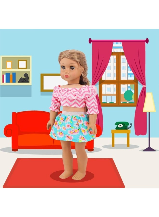 Ecore Fun 10 Sets 18 Inch Doll Clothes - 18 pcs Doll Clothing Doll Outfits Dress Swimsuits Jumpsuit Tights for 18 Inch Dolls Christmas Birthday Gift - Image 3