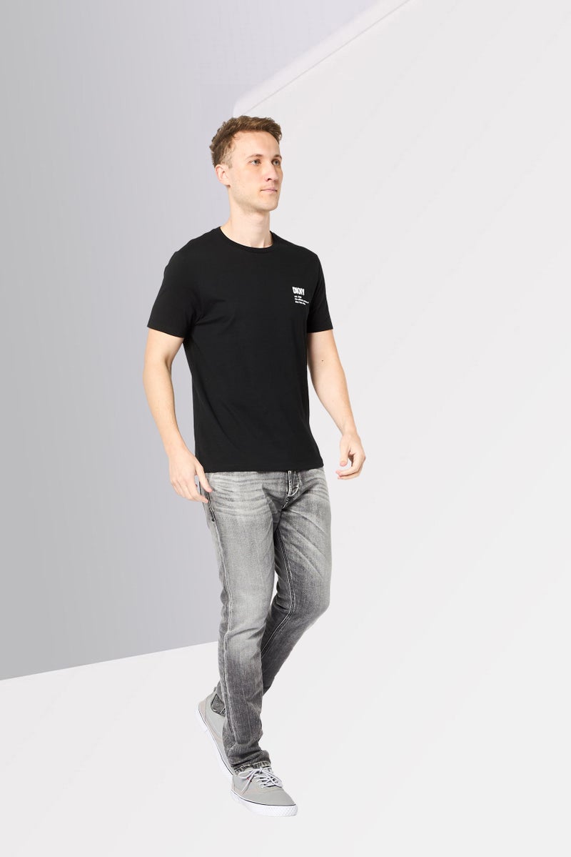 DKNY Men Crew Neck Short Sleeve Brand Logo T-Shirt, Black - Image 2