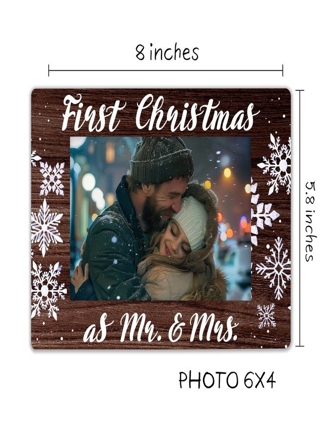 SSQBZU Newlyweds Christmas Picture Frame, First Time Christmas As Mr. & Mrs., A Newly Married Couple Christmas Gifts from Wife, Husband, Parents, Friends, Family, etc., Favors for Christmas, Wedding.(045) - Image 3