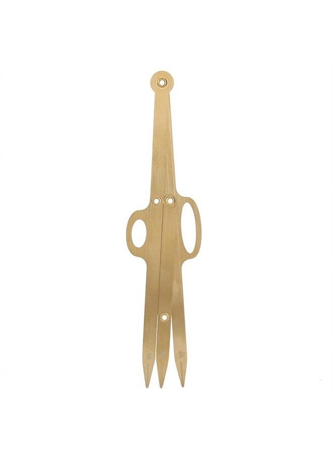 yuyte - Eyebrow Stencil Eyebrow Guide Ruler Eyebrow Ruler Eyebrow Measure Ruler Eyebrow Measure Tool Microblading Ruler Eyebrow Stencil Ruler Eyebrow Stencil Positioning Tool Stainless Steel[Gold] - Image 1