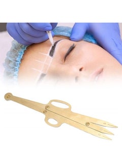 yuyte Eyebrow Stencil Eyebrow Guide Ruler Eyebrow Ruler Eyebrow Measure Ruler Eyebrow Measure Tool Microblading Ruler Eyebrow Stencil Ruler Eyebrow Stencil Positioning Tool Stainless Steel[Gold]  - Image 3