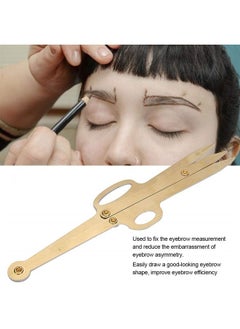 yuyte Eyebrow Stencil Eyebrow Guide Ruler Eyebrow Ruler Eyebrow Measure Ruler Eyebrow Measure Tool Microblading Ruler Eyebrow Stencil Ruler Eyebrow Stencil Positioning Tool Stainless Steel[Gold]  - Image 4