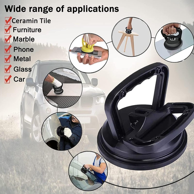 HEBEZON Car Dent Remover Puller Handle Lifter Car Dent Puller, Heavy-Duty Aluminum Suction Cup Glass, Tiles, Mirror, Granite Lifting and Objects Moving Big Dent Remover Puller - Image 1