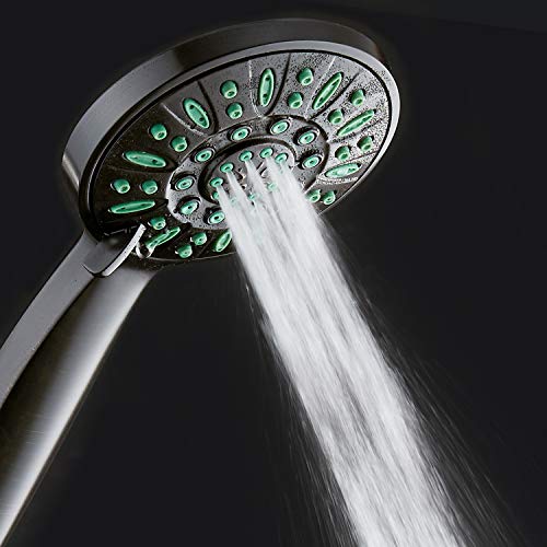 AquaDance Antimicrobial/Anti-Clog High-Pressure 6-setting Hand Shower, Microban Nozzle Protection from Growth of Mold, Mildew & Bacteria for Stronger Shower! Oil-Rubbed Bronze Finish/Coral Green Jets - Image 4