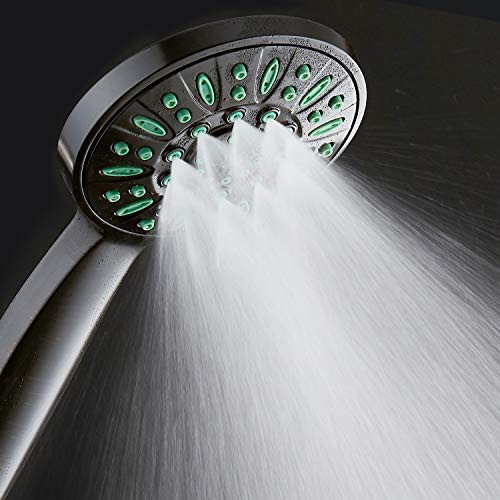AquaDance Antimicrobial/Anti-Clog High-Pressure 6-setting Hand Shower, Microban Nozzle Protection from Growth of Mold, Mildew & Bacteria for Stronger Shower! Oil-Rubbed Bronze Finish/Coral Green Jets - Image 5