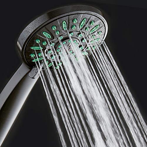 AquaDance Antimicrobial/Anti-Clog High-Pressure 6-setting Hand Shower, Microban Nozzle Protection from Growth of Mold, Mildew & Bacteria for Stronger Shower! Oil-Rubbed Bronze Finish/Coral Green Jets - Image 2