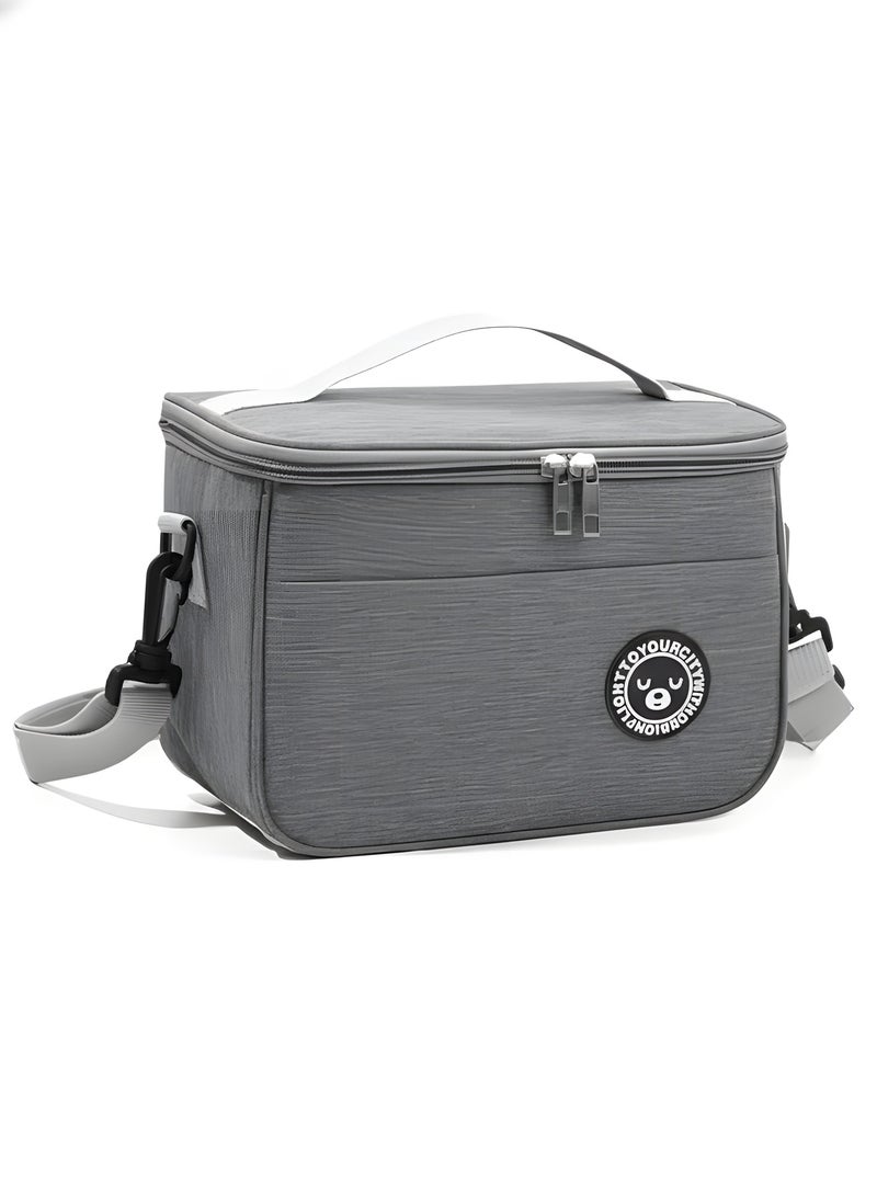 Insulated Lunch Bag with Adjustable Shoulder Strap, Reusable Lunch Box Cooler Bag for Men Women, Meal Prep Container for School Work Office Picnic Hiking Beach, Thermal Lunch Cooler - Image 1