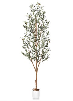 Zvezvia 6ft Artificial Olive Tree Tall Fake Potted Olive Silk Tree with Planter Large Faux Olive Branches and Fruits Artificial Tree for Modern Home Office Living Room Floor Decor Indoor  - Image 1