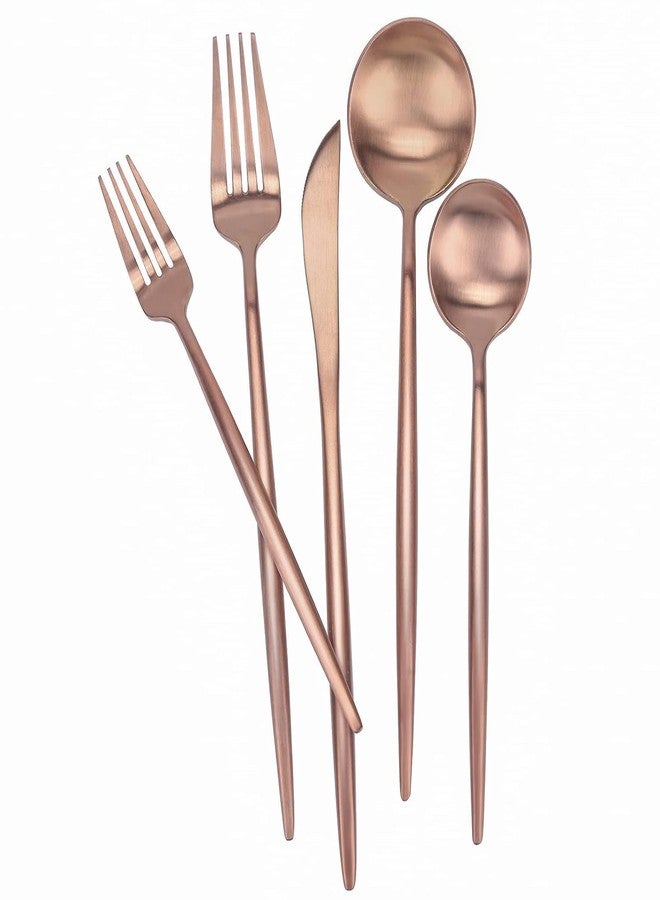 BLURISM Stylish Spoon Set for Kitchen | Rose Gold Cutlery Set for Dining Table | Kitchen Utensils Set | Daily Use Cutlery Set for Home Kitchen Dining Table and Gifts - Image 2
