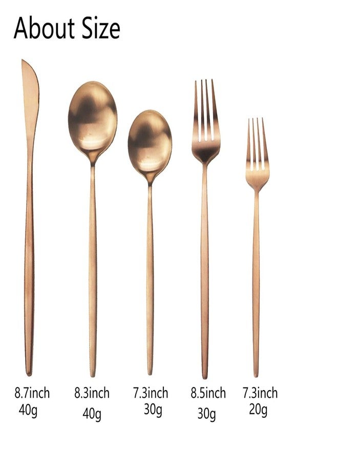 BLURISM Stylish Spoon Set for Kitchen | Rose Gold Cutlery Set for Dining Table | Kitchen Utensils Set | Daily Use Cutlery Set for Home Kitchen Dining Table and Gifts - Image 5