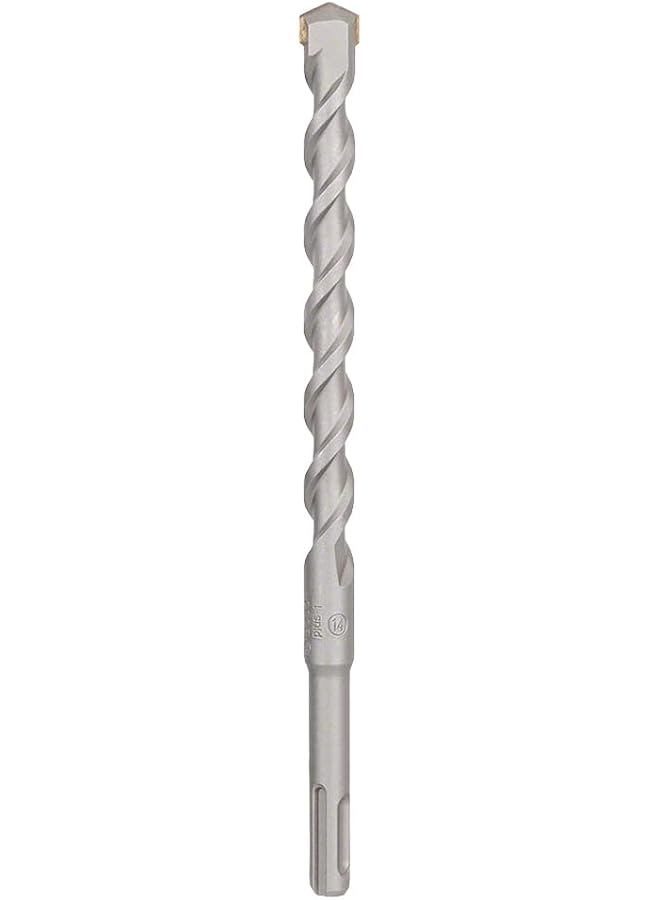 BOSCH Sds Plus 1 Drill Bit For Rotary Hammer Drills Optimised For Drilling Inch Concrete 2 Flute U Shape Flute Design Provides Effective Dust Removal 14.00 Mm Diameter 210 Mm Total Length 1 Pcs - Image 1
