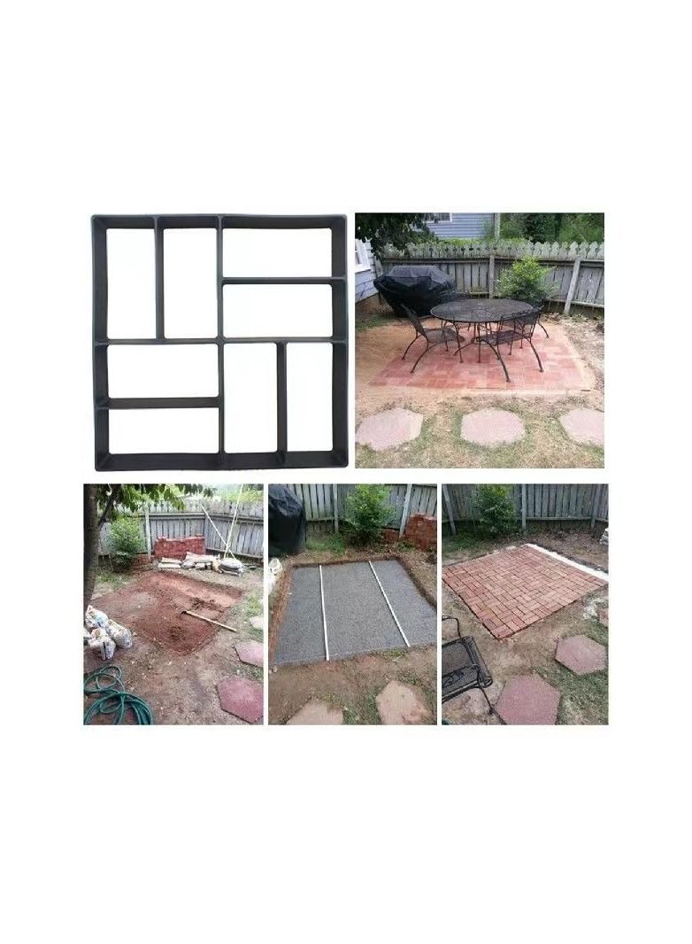 Generic 1-Piece DIY Path Maker Mould,Walk Pavement Maker Mould,Reusable Concrete Paving Mold,Durable Garden Lawn Floor Paving Mold  - Image 5