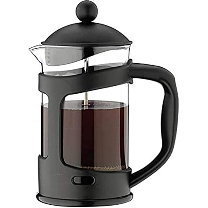 KASTWAVE Stainless Steel Strainer Press Coffee Maker 600Ml With 2Layered Filter Screens Built In Thicker Borosilicate Glass Easy Clean  Using Coffee Press For Home Kitchen Office Black - Image 5