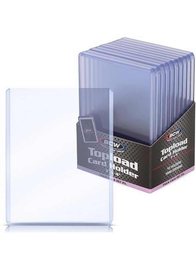 BCW 197 PT. Thick Card Topload Holder - Pack of 10 | Durable Rigid PVC Toploader | Toploaders for Memorabilia, Jersey, Patch, and Relic Cards | Ideal for Collectors and Hobbyists - Image 1