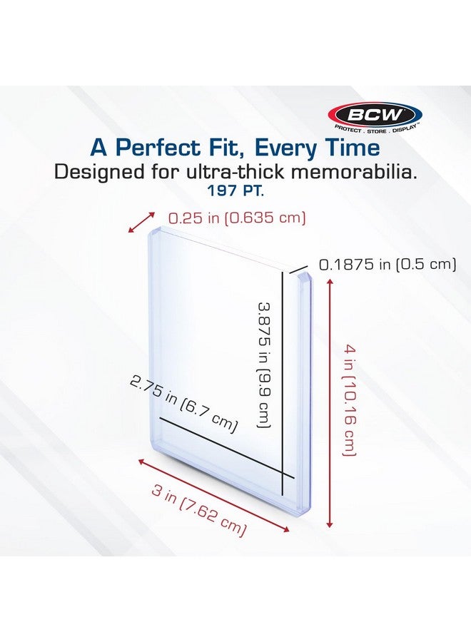BCW 197 PT. Thick Card Topload Holder - Pack of 10 | Durable Rigid PVC Toploader | Toploaders for Memorabilia, Jersey, Patch, and Relic Cards | Ideal for Collectors and Hobbyists - Image 3