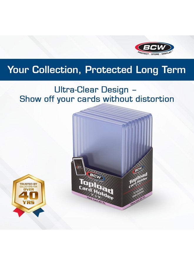 BCW 197 PT. Thick Card Topload Holder - Pack of 10 | Durable Rigid PVC Toploader | Toploaders for Memorabilia, Jersey, Patch, and Relic Cards | Ideal for Collectors and Hobbyists - Image 2