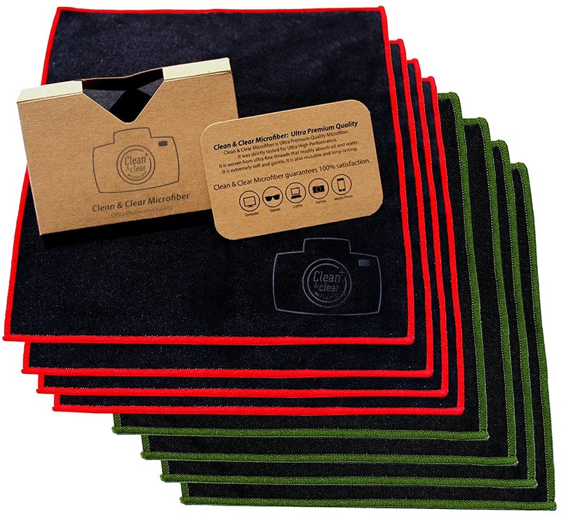 Clean & Clear Microfiber Clean  Clear Microfiber Cleaning Cloth EXTRA LARGE 8 Pack ULTRA PREMIUM Microfiber Cleaning Cloth  Microfiber Cloth for Camera Lens Glasses Screens and all Lens 
