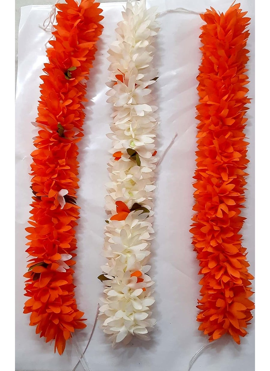 PMW pmw Artificial Flower for Decoration Pack of 3 for Baratanatyam Kuchipudi Kathakali Classical Dance 3 Different  - Image 1