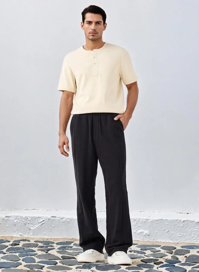 Lee Cooper Lee Cooper Ribbed Henley Neck T-shirt