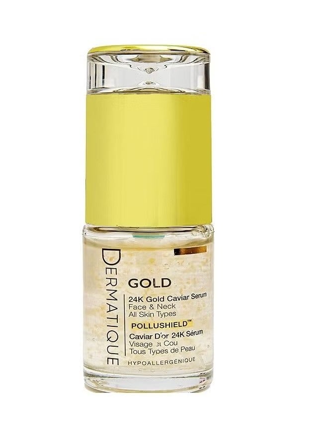 سيروم الكافيار الذهبي عيار 24 قيراطًا للوجه والرقبة لجميع أنواع البشرة 30 مل
