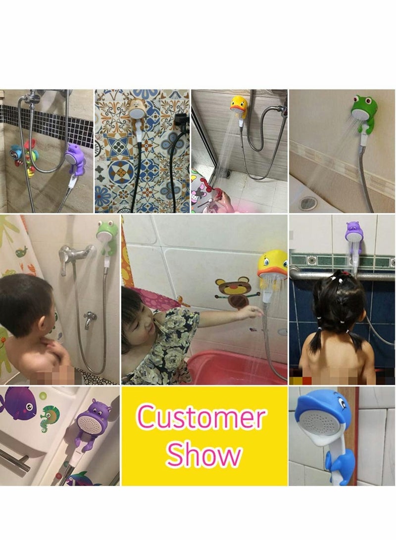 Zikra Children's Handheld Shower Head,Cartoon Water Flow Spray Shower Head Baby Kids Toddler Bath Bathing Accessories (Showerhead+Bracket+Hose+Diverter) - Image 4