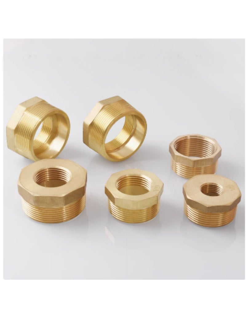 GA  Brass Reducer Bush Bsp Male1/2 inch Thread To Female 3/8 inc Thread Reducing Bush Hex Reducer Bushing  M 1/2Inch*F3/8 inch - Image 2