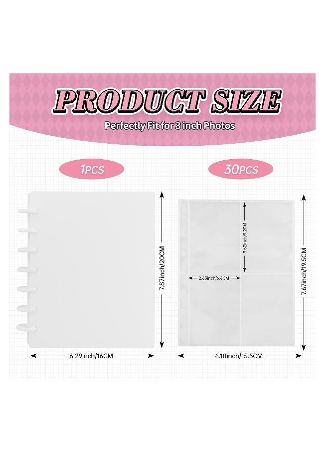 Kpop Photocard Binder 3 Inch Photocard Holder Book Sleeves with 30Pcs Inner s A5 Idol Business Card Collect 2×3 Polaroid Photo Al  - Image 5