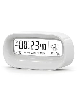 Digital Alarm Clock Transparent Led Display Desk Clocks Temperature Humidity Meter Snooze Weather Calendar Count Down Multifunction Timer Battery Exclude Operated For Office Study Room White - pzsku/Z16DFB3E2561F16C90A04Z/45/_/1741446663/6edd30f4-0e02-4b17-a0ee-2bc6ca6033c5