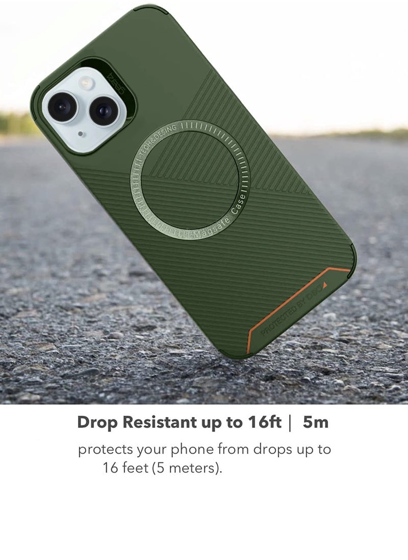 D3O NEO Hybrid Crystal With MagSafe Wireless Charging Function And Magnetic Car Holder Case Cover For Apple iPhone 15 Plus 2023 Green