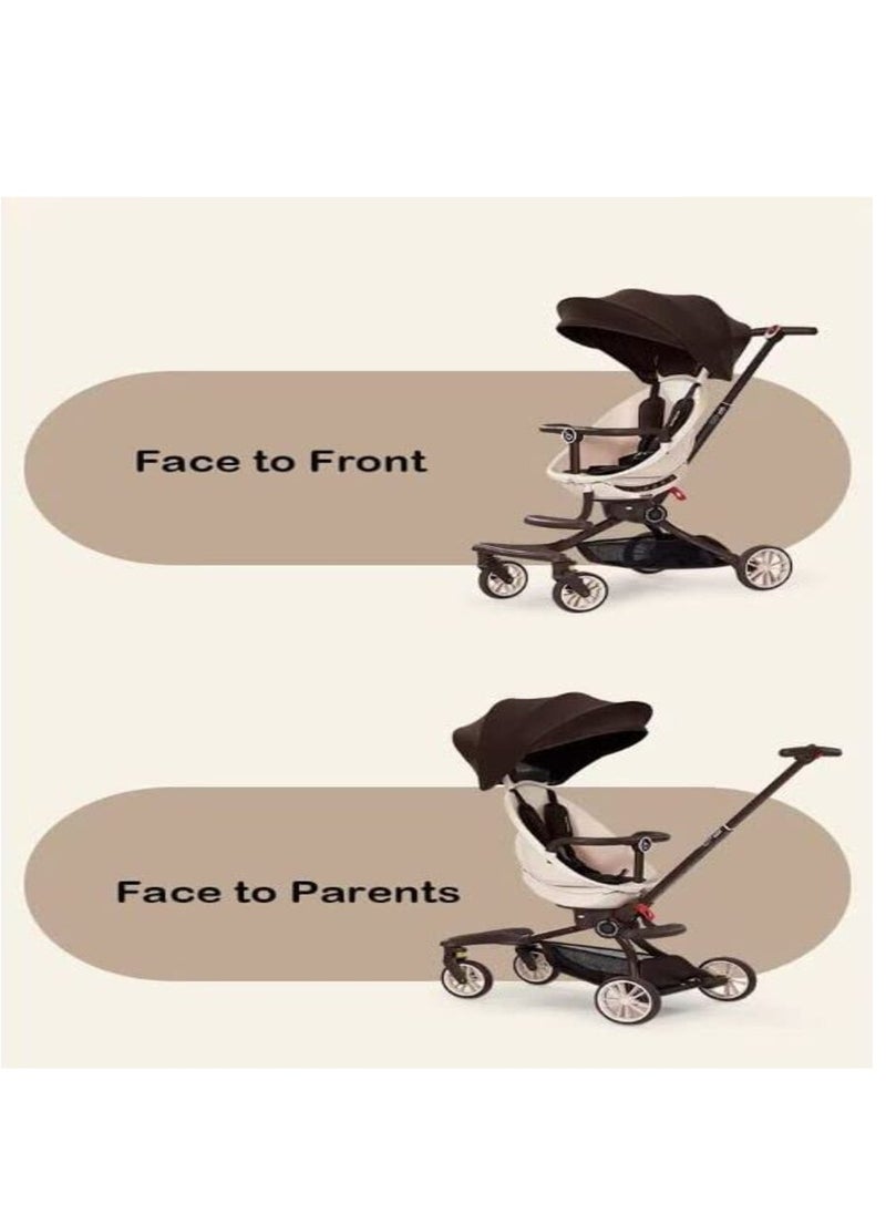baobaohao V18 Trolley Foldable Stroller - Caramel Milk Tea  - Image 3