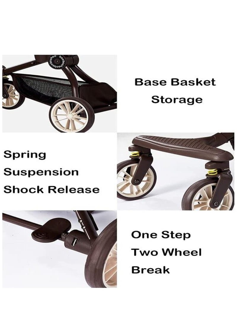baobaohao V18 Trolley Foldable Stroller - Caramel Milk Tea  - Image 4