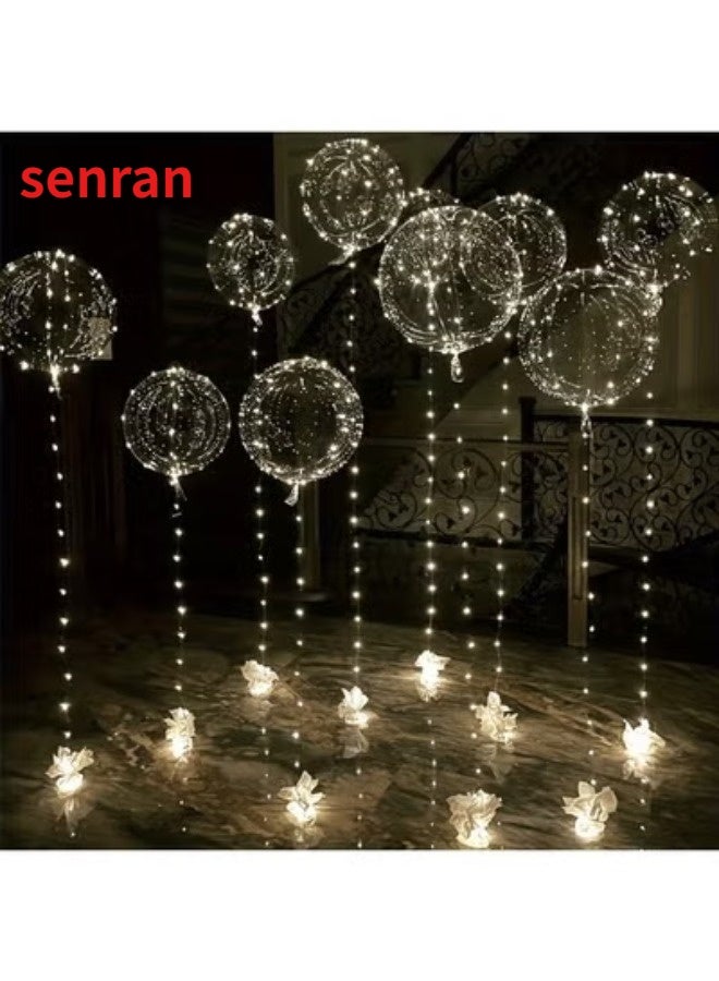 SenRan 5 pieces LED light string glowing transparent bubble ball, suitable for birthday, wedding anniversary, Valentine's Day, glowing party decoration, cool white（No gas, no batteries included） - Image 1