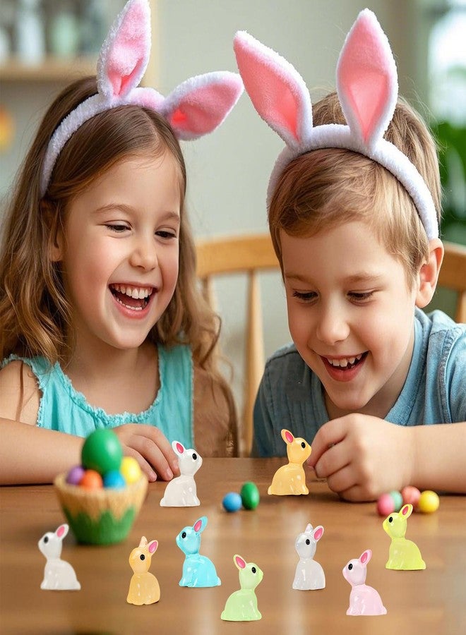 VICROIC 66 PCS Easter Mini Resin Bunny, Luminous Miniature Easter Bunny Figurines, Tiny Rabbit Glow in the Dark for Dollhouse Decorations, Fairy Garden Landscape, Easter Egg Fillers Party Favors - Image 5