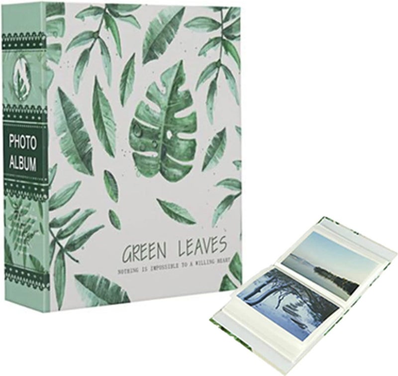 brandless Photo Album 4x6 inch, 100 Pockets Picture, Green Leaves Natural Style Tree, Green Home Collection Photo Album, Dustproof Albums For Family Wedding Baby Holiday Anniversary - Image 1