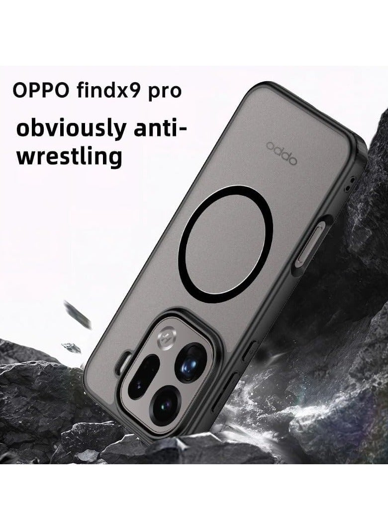 عام الغلاف الواقي الشفاف المغناطيسي لجهاز OPPO Find X9 Pro - مقاوم للصدمات والسقوط مزود بحواجز هوائية في الزوايا الأربع ويدعم الشحن اللاسلكي - Image 4