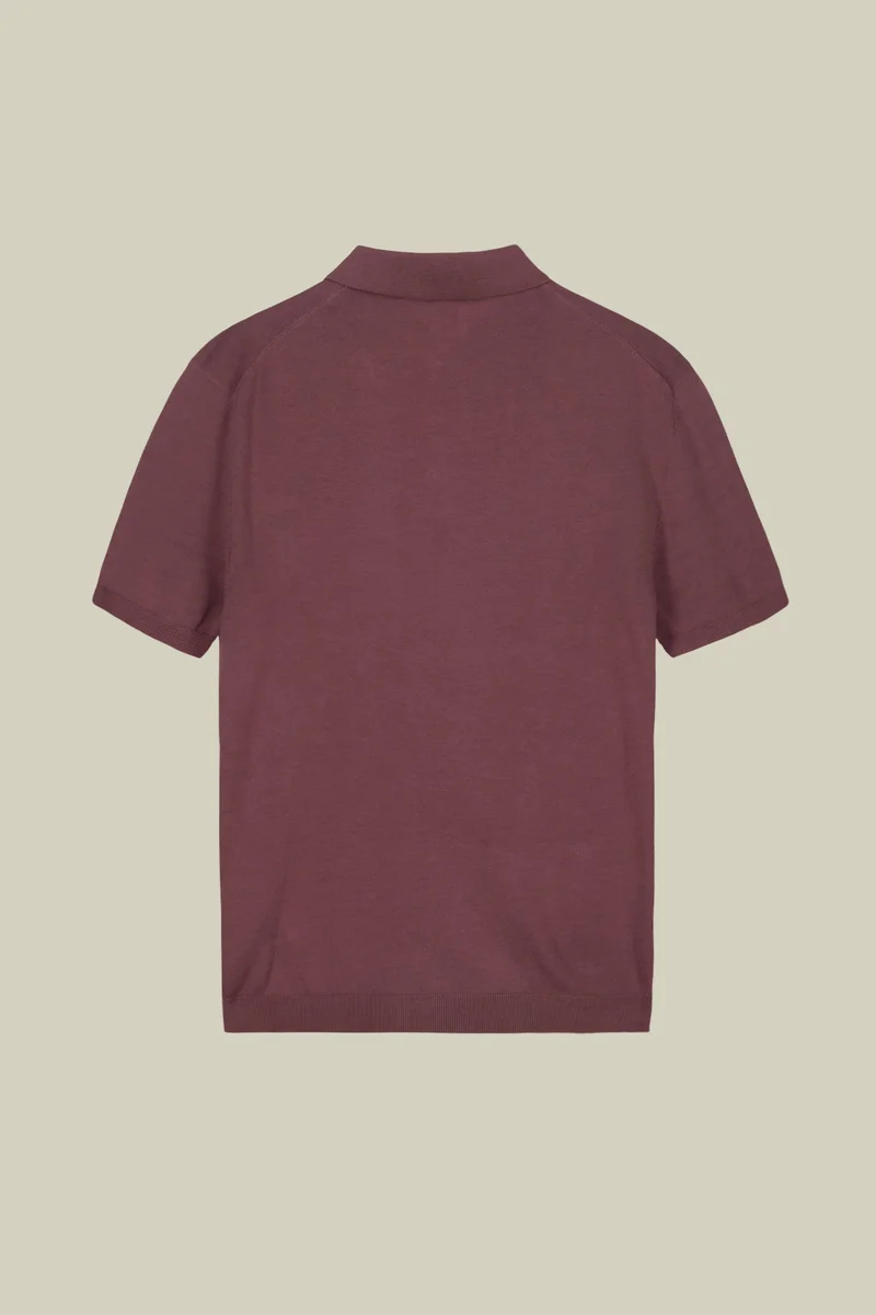 Doppelganger Purple Men's short-sleeved knitted polo shirt - Mauve for Men | Best Price UAE