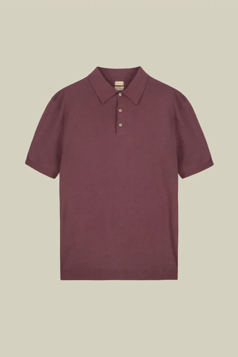 Doppelganger Purple Men's short-sleeved knitted polo shirt - Mauve for Men | Best Price UAE