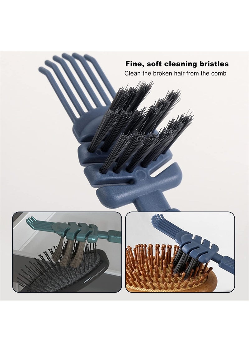 سيوسي منظف فرش الشعر، 8 عبوات من أدوات تنظيف مشط الشعر، منظف مشط 2 في 1، أداة تنظيف فرشاة الشعر، لإزالة غبار الشعر واستخدام المنزل والصالون، 4 ألوان - Image 4