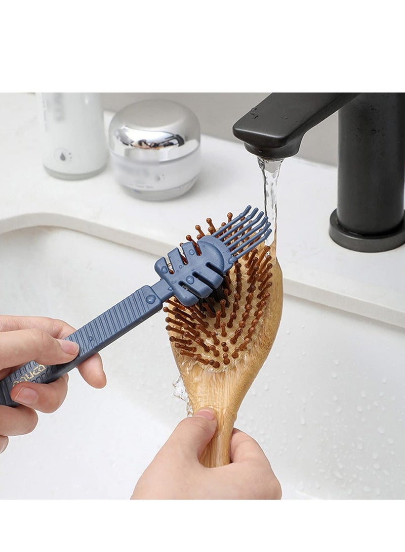 سيوسي منظف فرش الشعر، 8 عبوات من أدوات تنظيف مشط الشعر، منظف مشط 2 في 1، أداة تنظيف فرشاة الشعر، لإزالة غبار الشعر واستخدام المنزل والصالون، 4 ألوان - Image 5