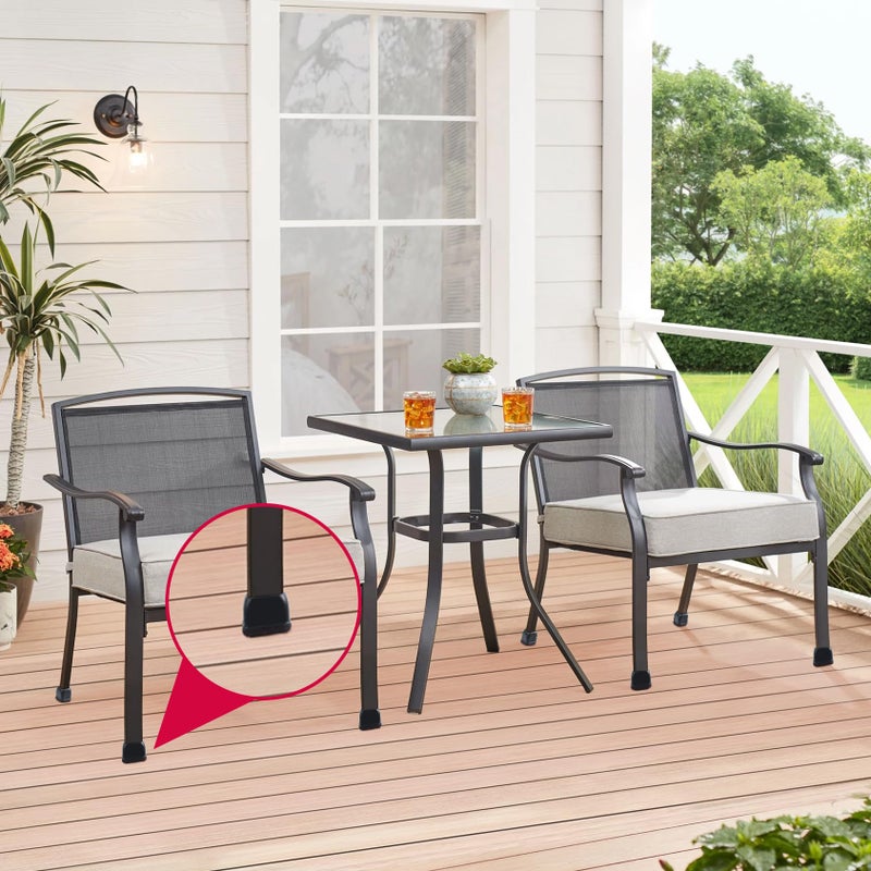 GAGUIUP 8PCS Rectangle Chair Leg Floor Protectors with Felt, Small Silicone Chair Leg Caps for Hardwood Floors, Black Outdoor Patio Flooring Protectors, Anti-Scratch, Fit Length 1.3"-1.7", Width 0.6"-0.9" - Image 2