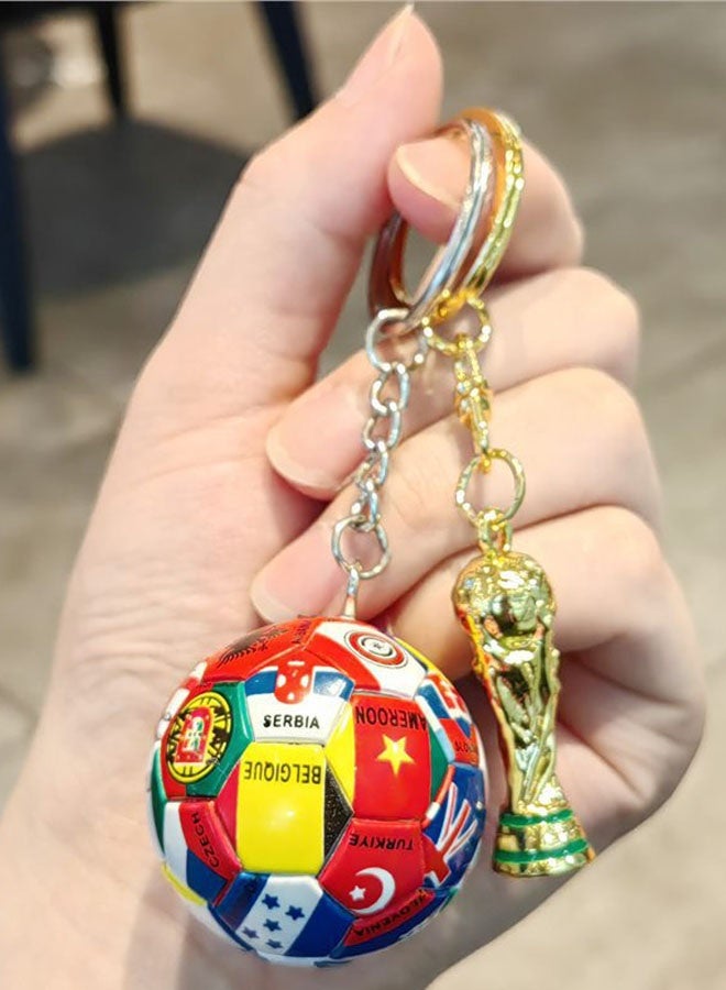 كأس العالم لكرة القدم الكرة سلسلة المفاتيح مجموعة, العلم الوطني كرة القدم سلسلة المفاتيح, كأس العالم الكأس سلسلة المفاتيح, 2026 شعار سلسلة المفاتيح مع حبل التشويش - Image 3