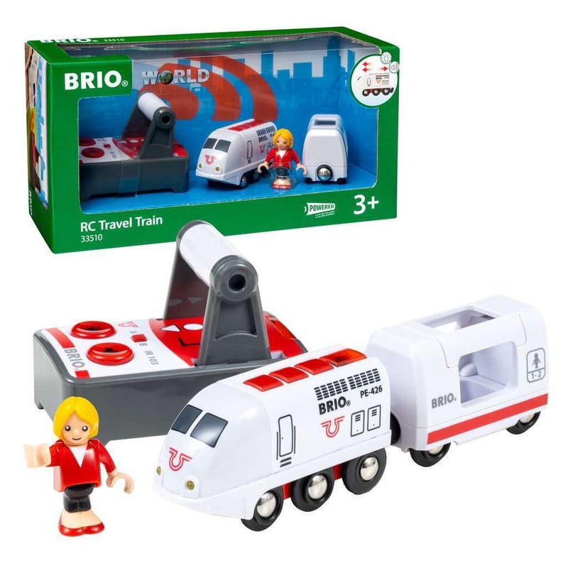 BRIO Remote Control Travel Train - Kids Toy with Light and Sound Features | Battery Operated | Compatible with Wooden Railway Tracks | Perfect for Toddlers Age 3+ - Image 1